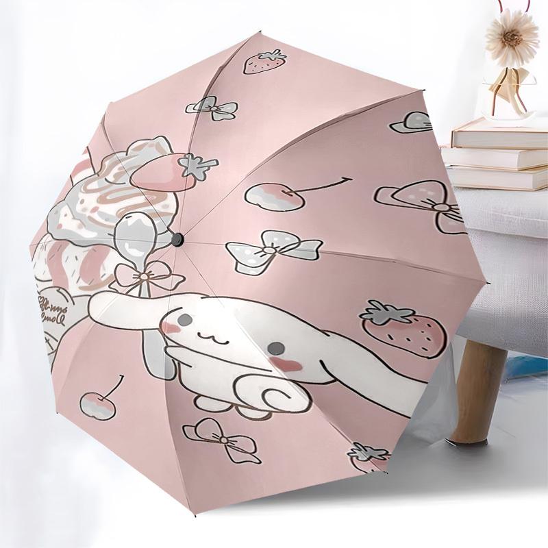 1pc Ice Cream Rabbit Umbrella Automatic Open/close, 8-Rib Durable Frame, Compact Folding Design, Ideal Birthday/Holiday Gift 1186A