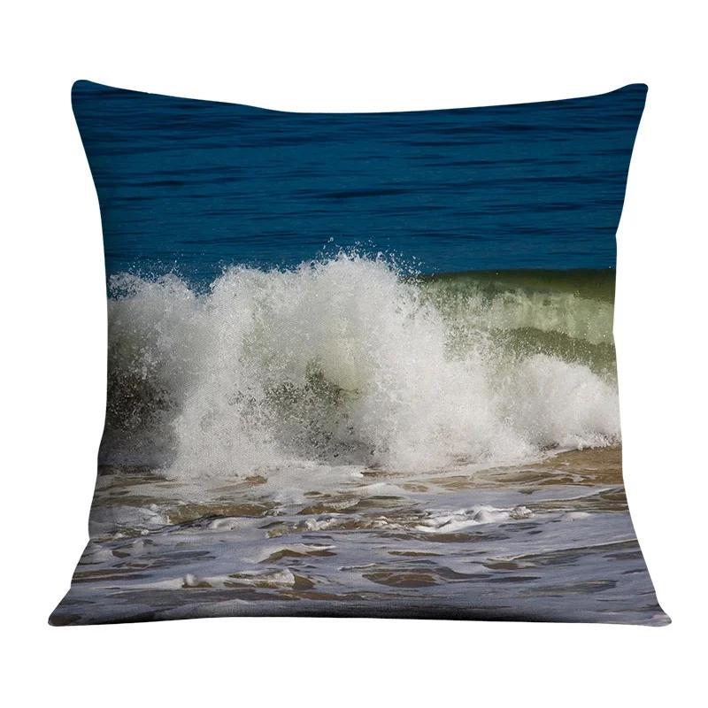 Dark Blue Geometric Pattern Auto Supplies Office Living Room Sofa Cushion Pillowcase Home Decor