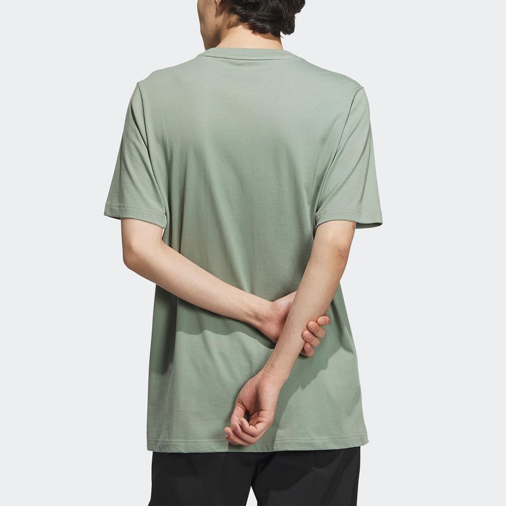 Adidas Alphabet Logo Cartoon Panda Print Round Neck Short Sleeve T-Shirt Men Tops Silver Green IP3967