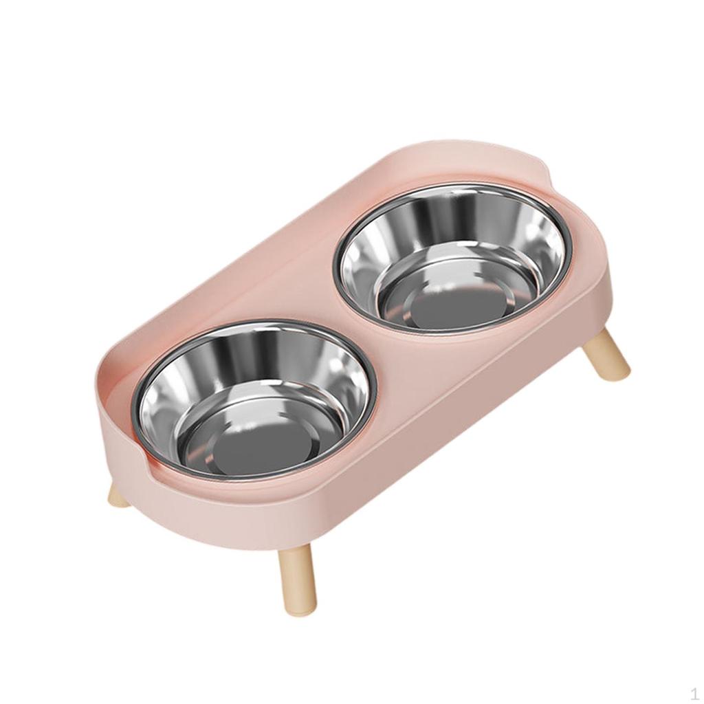 Cat Dog Water Food Bowl Easy to Feeding Dish Raised for Kitten Small Medium Dogs