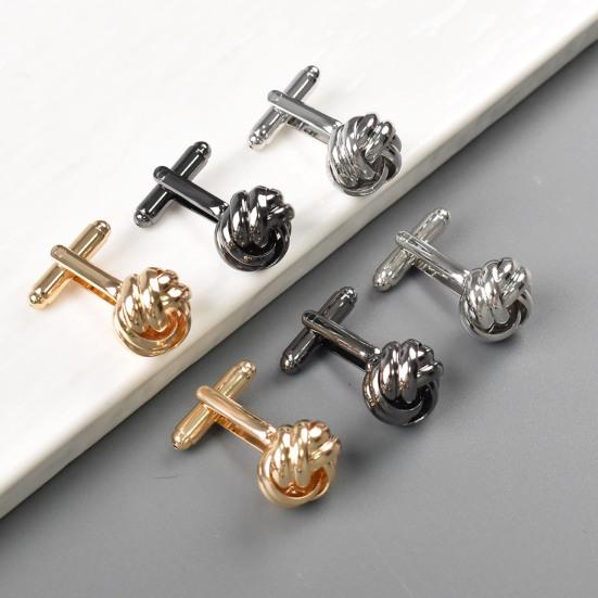 1 Pair Cufflinks Polished Smooth Surface Twist Shape Men Suit Shirt Cufflinks Tuxedo Shirt Accessories Business Evening Party Wear