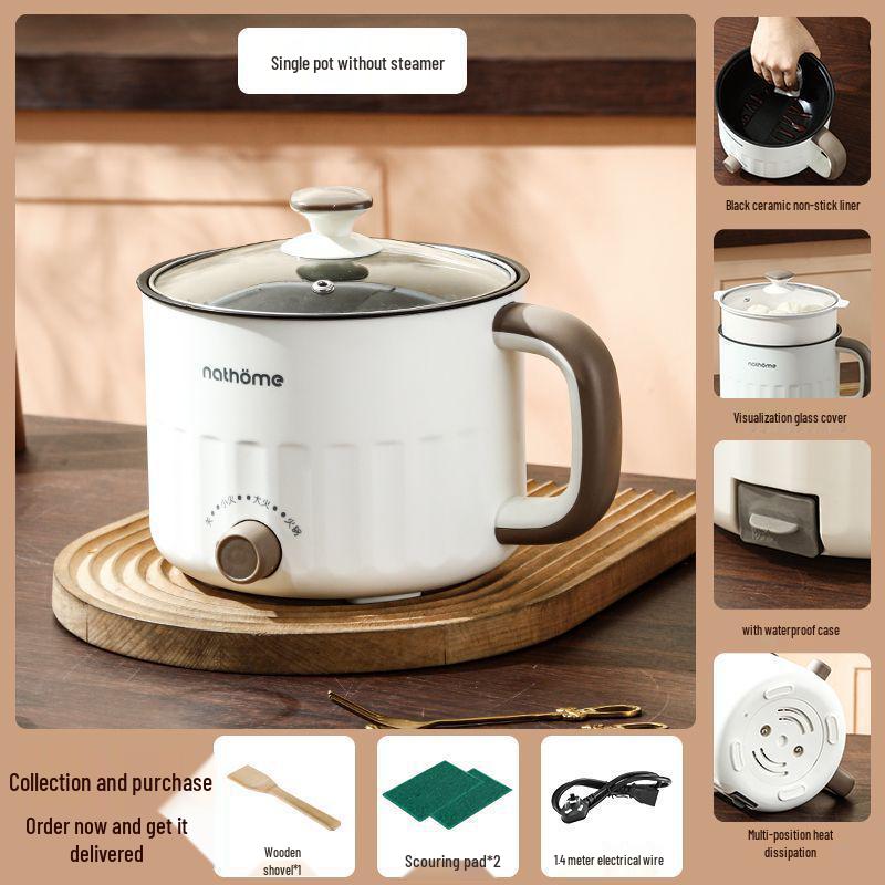 Compact Multi-Functional Electric Cooker: Egg Boiler, Dorm Pot, Mini Rice & Noodle Cooker