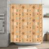 Delightful Floral Shower Curtain Peachy Pastel Color with White Brown Flowers for Bathroom Decorations 180x245cm Home Accessorie