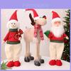 Christmas Santa Doll Decor With Fabric Material For Holiday Window Display