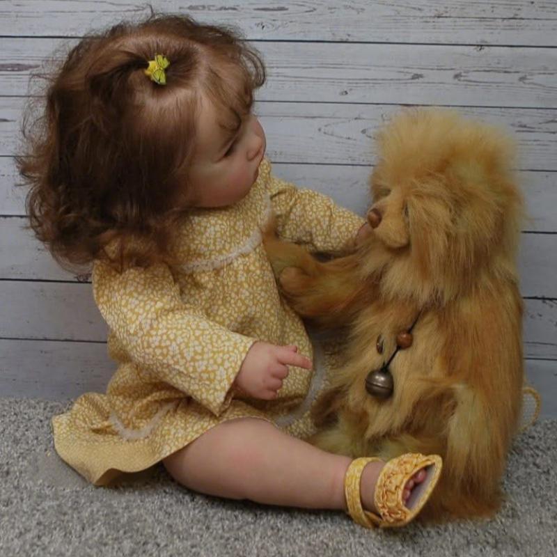 24 Inch Reborn Babies Doll Charlotte 60cm Soft Cloth Body Cotton Stuffed Imitation Baby Dolls Realistic Implanted Newborn Doll for Child Birthday Gift