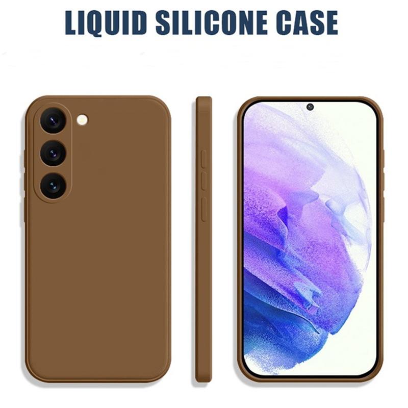 

Квадратный жидкий мягкий силиконовый чехол для телефона Samsung Galaxy S22 S23 S21 S20 A53 A23 A33 A73 A13 A51 Huawei Honor 50 80 iPhone 14 13 12 11 Pro Max Samsung Galaxy A23 коричневый