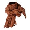 Women Scarf Solid Color Pleated Long Retro Autumn Winter Warm Long Scarf Soft Vintage Inspired Scarf