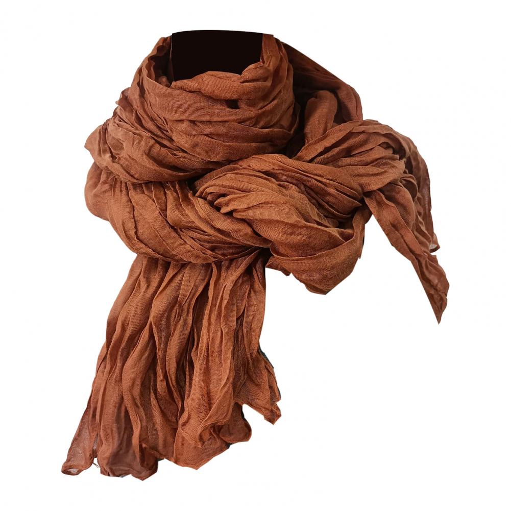 Women Scarf Solid Color Pleated Long Retro Autumn Winter Warm Long Scarf Soft Vintage Inspired Scarf