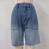 IHUASU Spring Summer Washed Casual Gradient 5/10 Denim Shorts