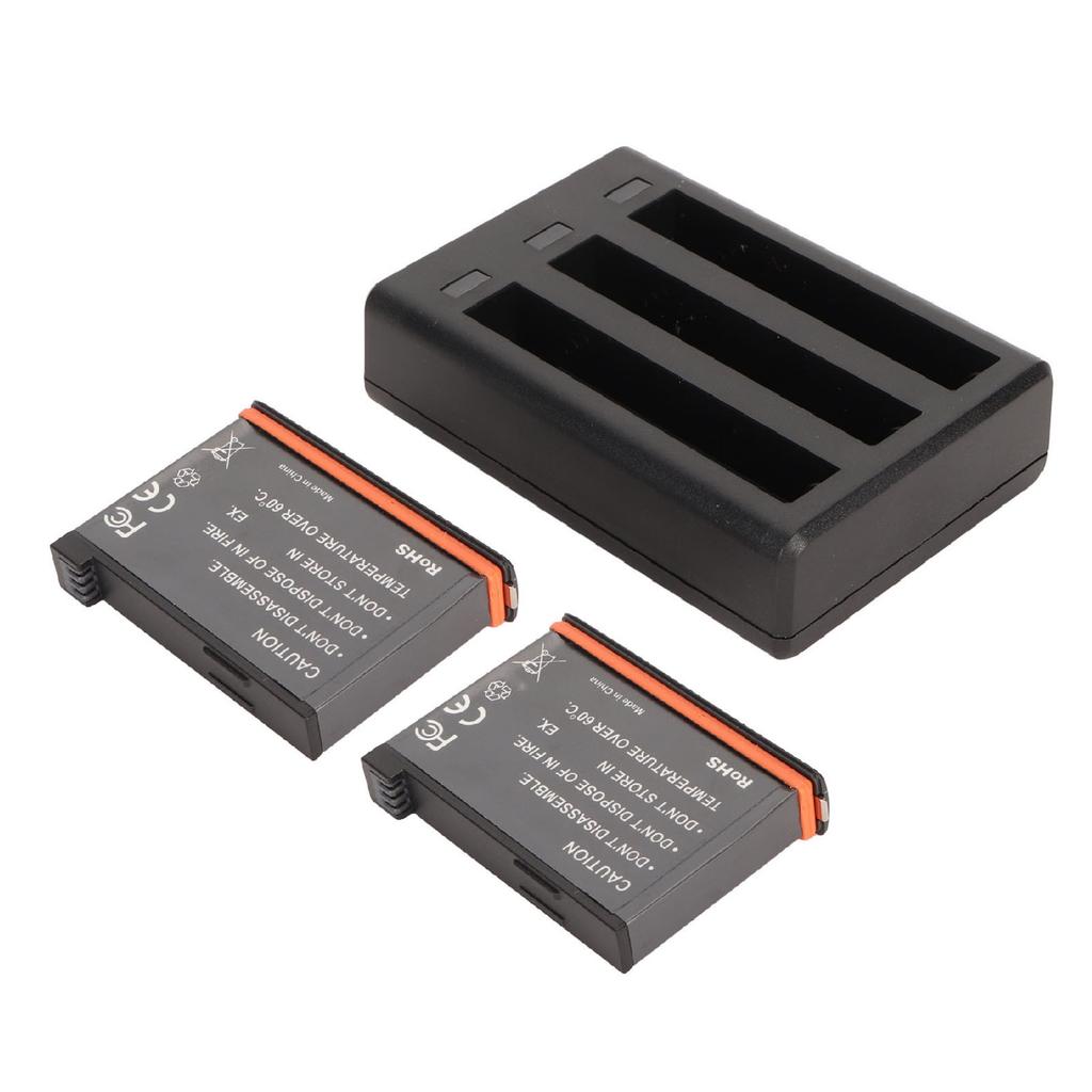 Action Camera Battery Charger 3 Slots Charger for Insta 360 X3 with Type C Charge Cable and Replacement Batteries