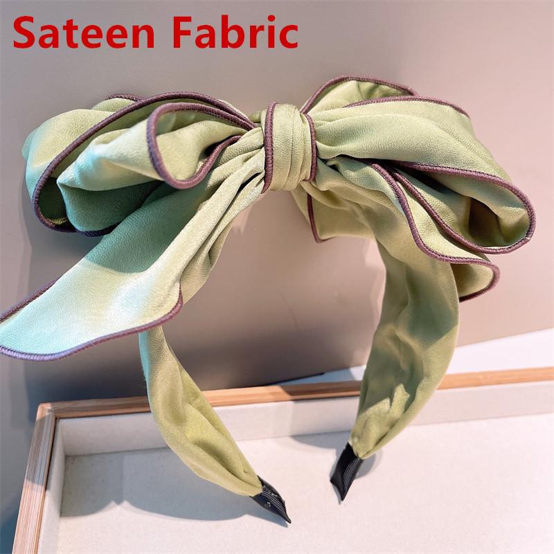 Multi Layered Big Bow Knot Headbands for Women Daily Party Headpiece Solid Crepe Cloth Adult Shopping Holiday Hairbands