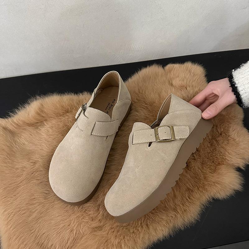 

Женская обувь Birkenstocks на толстой подошве 2025 новая весна и осень одинарная обувь на одном ремешке двойного ношения универсальная обувь Doudou обувь Loveboken 35