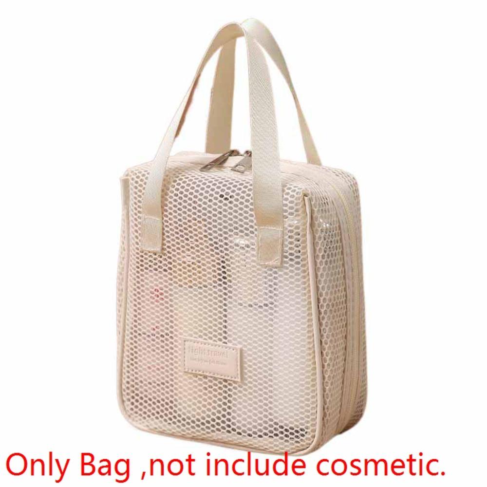 

Shell Mesh Cosmetic Bag Large Capacity Pillow Makeup Pouch Fashion Transparent Makeup Bag Outdoor White(Style B)