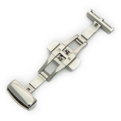 CASSIS D-buckle (push-button Type) PBF SILVER2 Mirror Silver 20mm Watch Strap Replacement Tool Included!