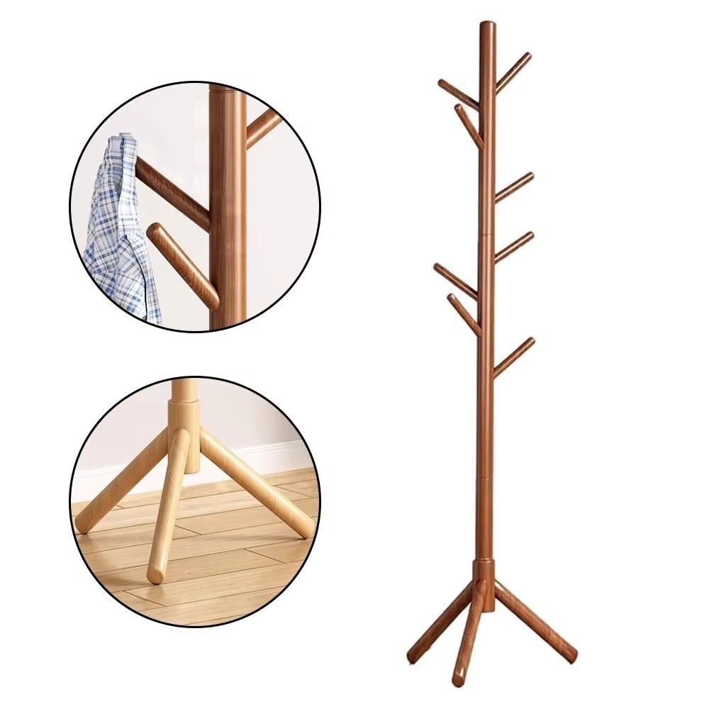 New 8 Hooks Coat Rack Space Saving Floor-standing Clothes Hanger Sturdy Hanging Pole Rack Room Organization