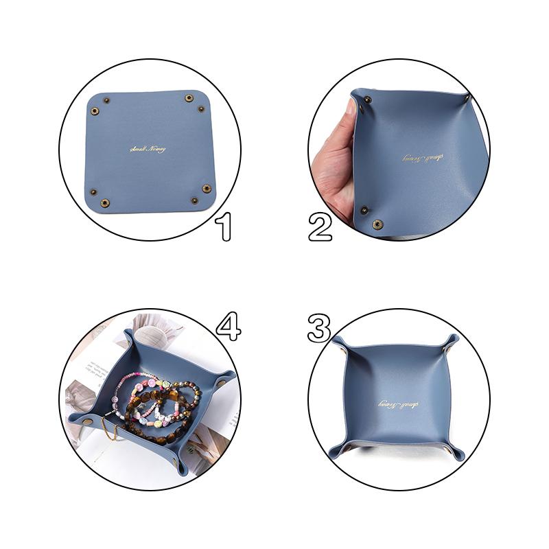 1Pcs Nordic Style Storage Box Desktop Storage Tray Jewelry Cosmetic Key Stuff Storage Basket Folding Table Organizer Case