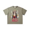 260 GSM Double Yarn 32 Count 100% Cotton One Piece V79 Luffy Film Red Print Unisex Heavy Cotton T Shirt
