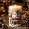 Santa Claus carrying gift relief cylindrical candle silicone mold Santa Claus reindeer Christmas gift relief gypsum resin molds