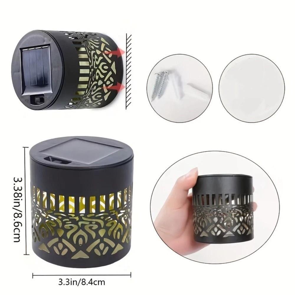 Waterproof Solar Wall Sconce Hollow Pattern Solar Powered Solar Lamp Auto On Off Decorative Lighting Night Light Outdoor Garden