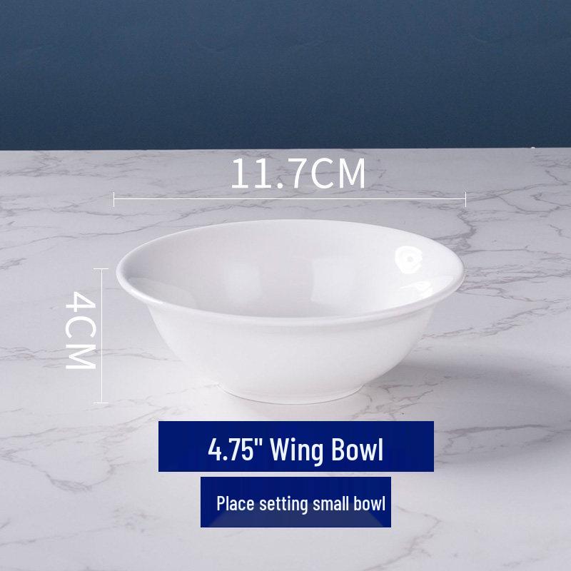 Thickened Ceramic Bowls for Rice, Breakfast, Soup, Noodles - Pure White