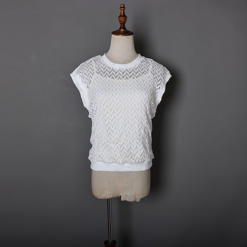 

Летний новый продукт 2024 года Женская одежда Ретро Артистичный Дизайн Вырезка Футболка с коротким рукавом Имитация двух частей Модная рубашка в западном стиле raw white S