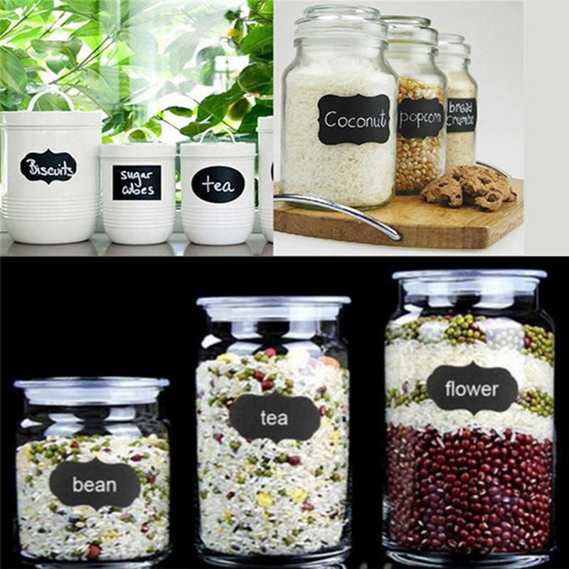 Waterproof Chalkboard Kitchen Spice Label Sticker Blackboard Stickers Home Jars Bottles Tags Blackboard Labels White Marker