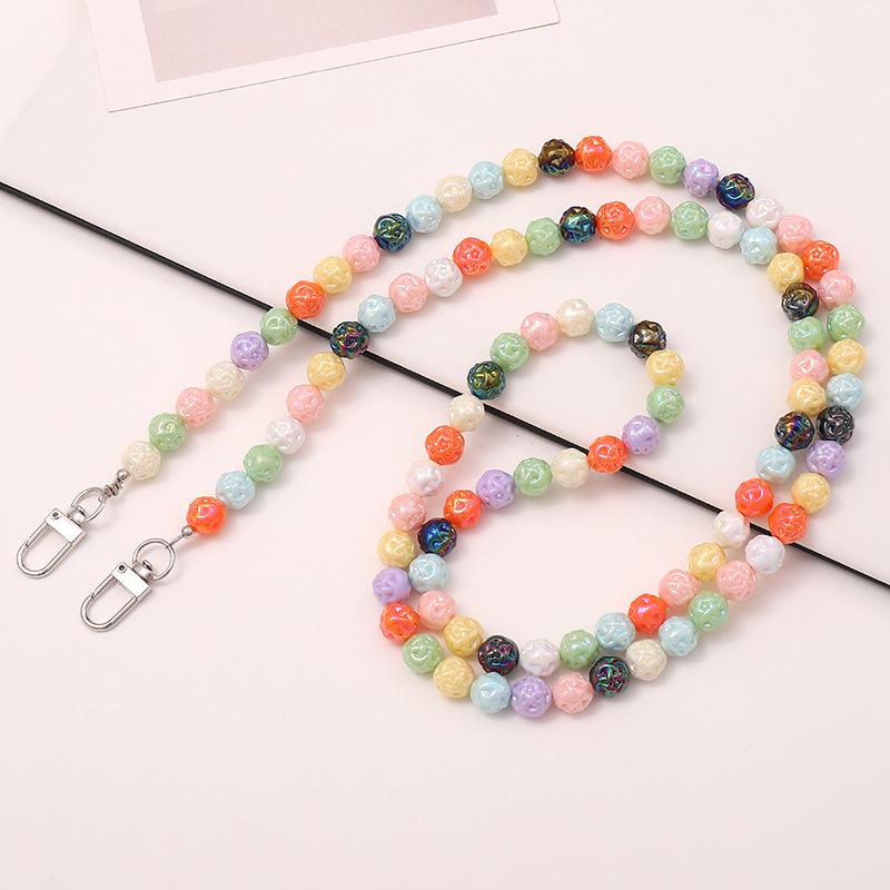 Yi Lian Acrylic Beaded Phone Chain: Pearl Crossbody Strap Charm for Women