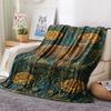 1PC Floral Animals Print FlAannel Blanket, High quality Comfortable for All Seasons, Home Decor, Warmth and Comfort