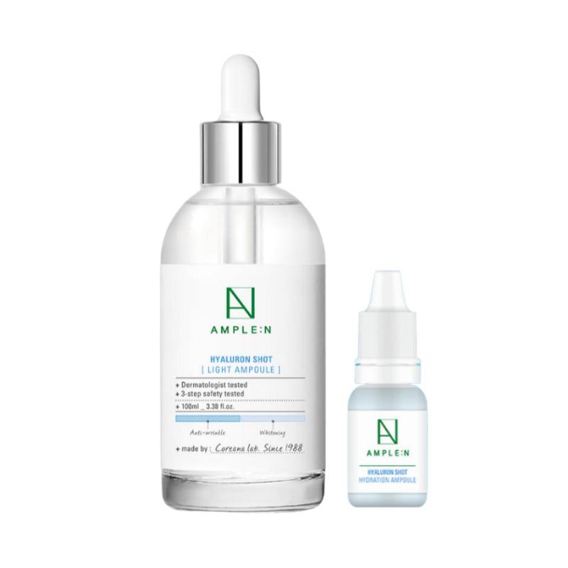 AMPLE:N Sebum-Balancing Hyaluron Shot Light Ampoule 100ml + Bonus Hyaluron Shot Moisture Ampoule 10ml