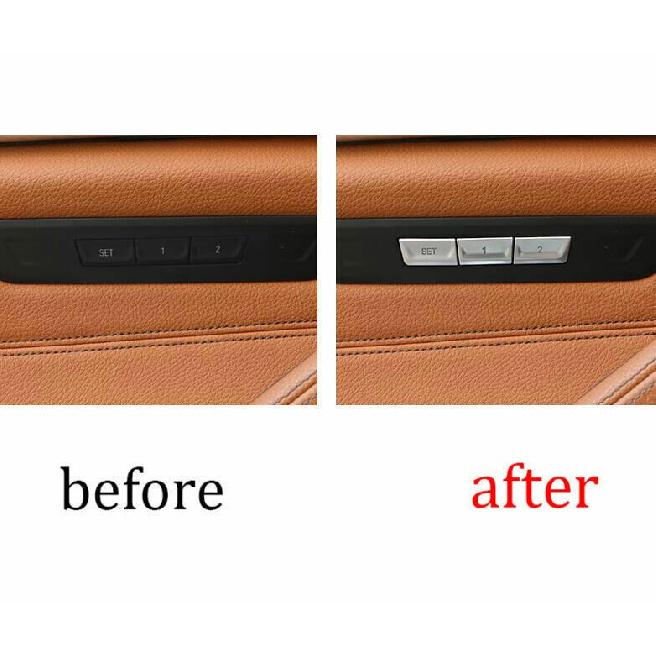ABS Silver Seat Memory Switch Frame Sticker Trim For BMW 5 Series G30 2018-2022
