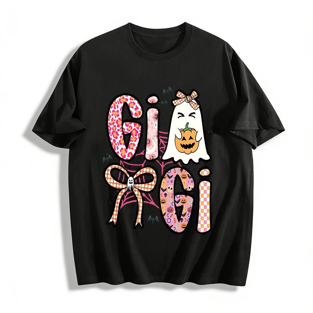 Halloween Gigi Themed Printed Casual Top For Women Pure cotton T-shirt XXS