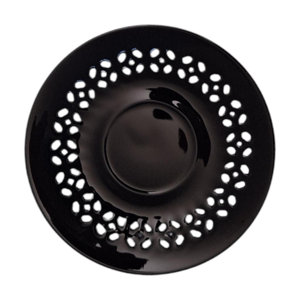 BLACK CERAMIC CUP 260ml WITH OPENWORK SAUCER FOR COFFEE AND TEA