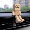 Magnetic Shaking Wooden Man For Car Decoration Cute Wood Man Ornaments Leg-swinging Robot Best Gifts 1/2Packs
