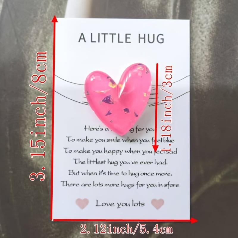 5pcs/Set Heart Shaped Resin Pocket Hug Cards, Multi Color Love Theme Greeting Cards With Invitation Pocket, Gift For Birthday, Wedding,Christmas Day,