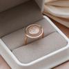 Natural Zircon Full Paved Women's Ring 585 Rose Golden Unique Luxury Design Bride Wedding Jewelry Best Gift for Girls
