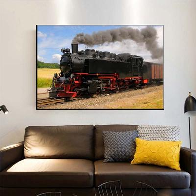 Classic Steam Train Canvas Paintings Posters and Prints Wall Art Paintings for the Living Room Decoration of the House Without Frames