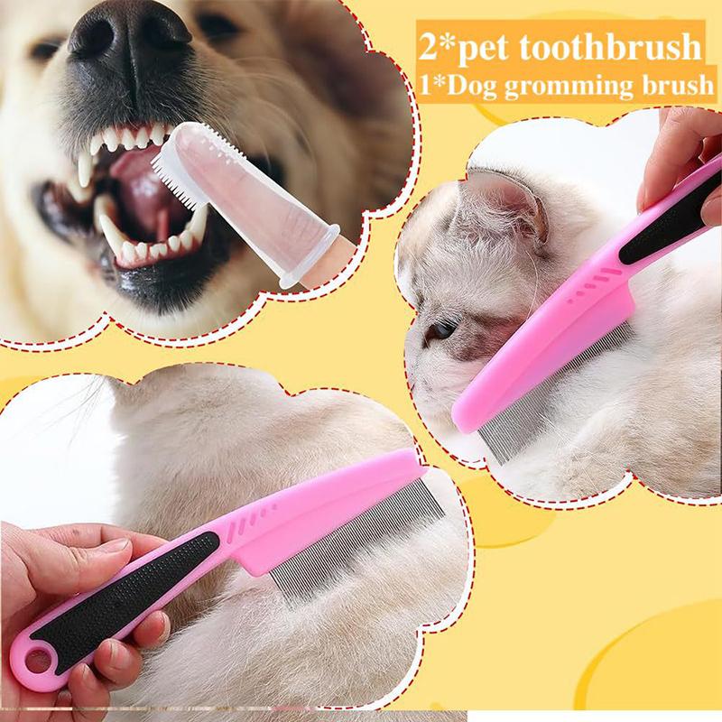 Practical 7-piece Pet Grooming Set Multifunctional Cat Hair Comb Pet Nail Clipper Dog Toothbrush Set Dog Accessories Cleaning