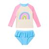 Mädchen Langarm Regenbogen Badeanzug Set - Sonnenschutz, Sommer 2025