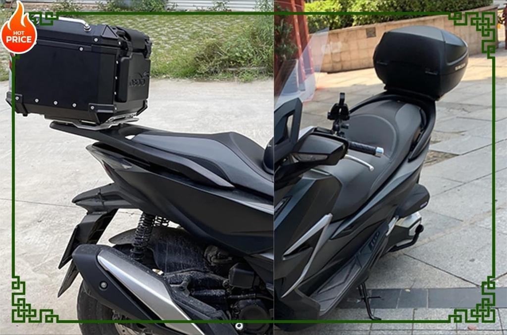 LumoLight Motorcycle Carrier, Motorcycle Luggage Rack, Forza 350 Extension Parts, Top Case Carrier (Silver)