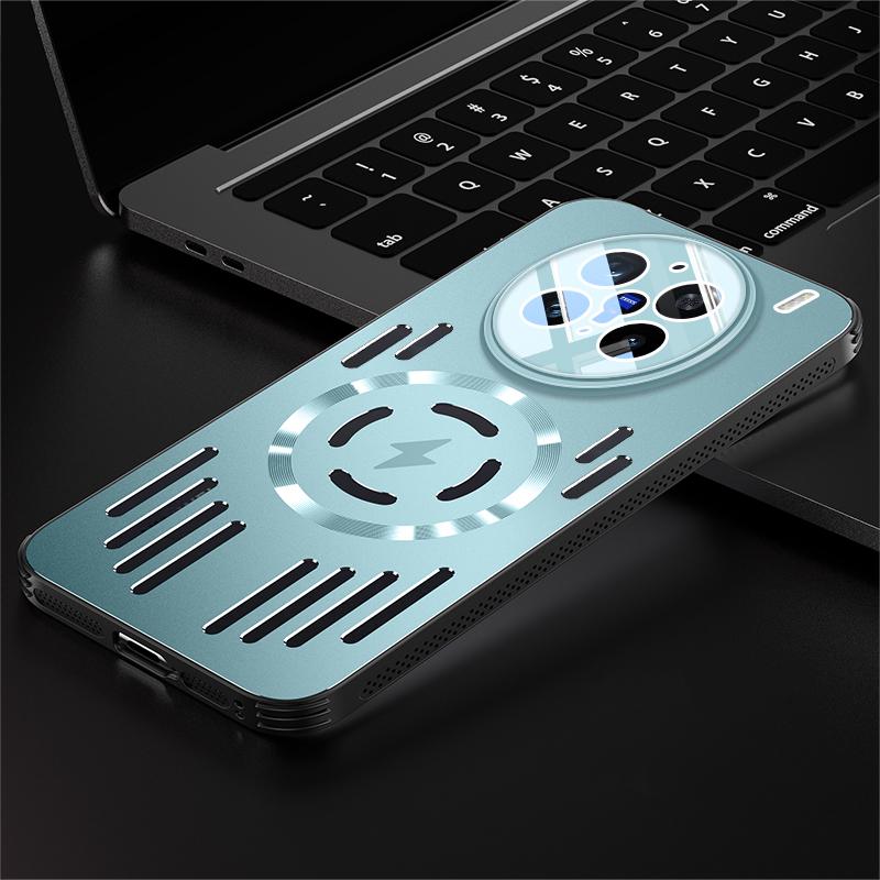 

Чехол для отвода тепла из твердого металла с магнитной беспроводной зарядкой для Vivo X200 Pro Mini X100 S100S S20 Pro Крутой защитный чехол для задней панели For Vivo X200 Pro синий