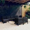 Day and Night - Day and Night Garden Furniture 10 Pieces with Black Cushions Solid Pine Wood
