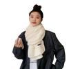 Twist wool scarf women's winter Korean version trendy versatile ins girl heart student solid color warm knitted scarf