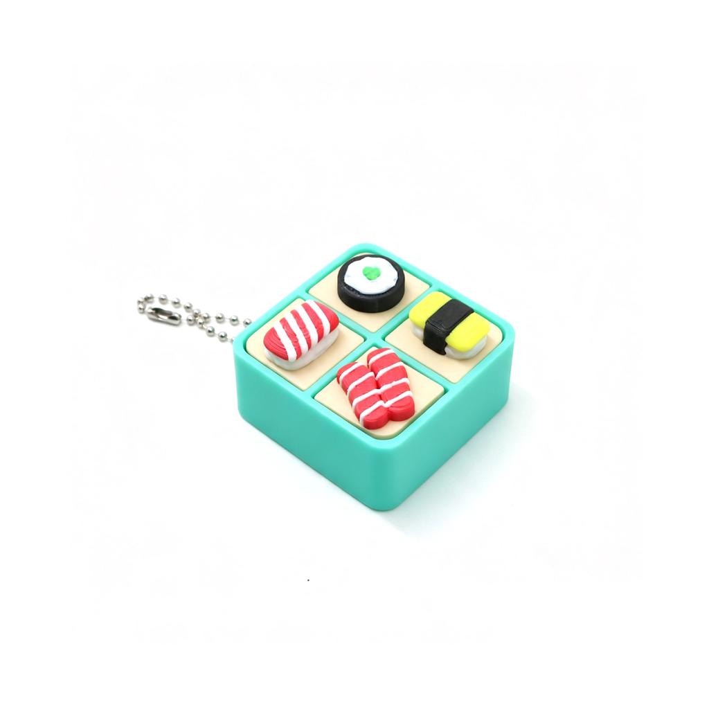 Niedliche Sushi-Tastatur Fidget Schlüsselanhänger 1 Stück Stressabbau PLA 3D Taschenanhänger für Rucksack Dekoration Teenager Tägliche Nutzung Geschenk