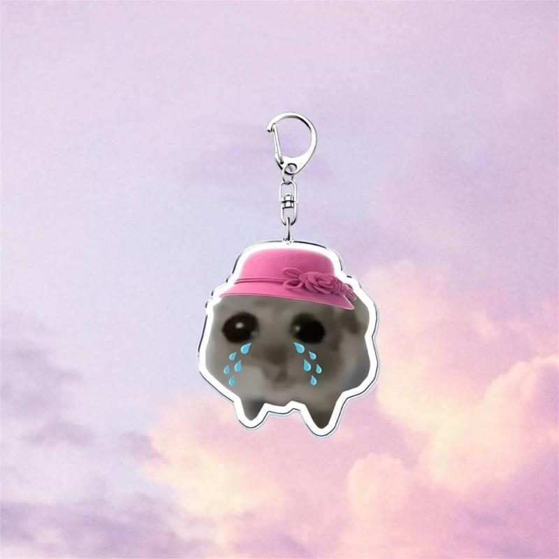 4 Pack Hamster Acrylic Keychain Fashion Bag Charm Stylish Bag Pendant Cartoon Key Rings Suitable for Bag and Keys