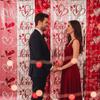 Bowknot Valentine's Day Party Backdrop Love Heart Streamers Hanging Curtains  Birthday Party