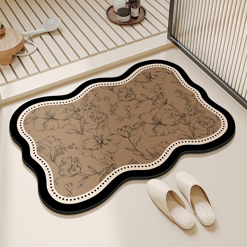 

Коврик для пола в ванной, дверь в туалетную комнату, супервпитывающий коврик для ног из диатомовой земли, противоскользящий и предотвращающий падения бытовой ковер 40x60cm15.7x23.6in