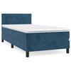 3141273 vidaXL Lit à sommier tapissier et matelas Bleu foncé 80x200 cm Velours