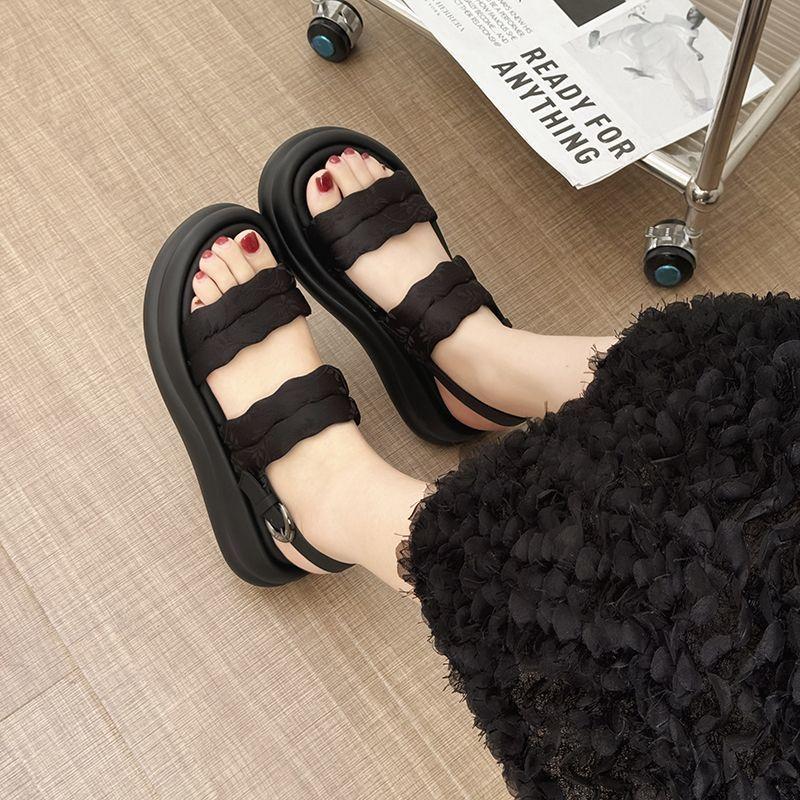 Super soft platform fashion casual word with sandals women's summer new versatile beach shoes