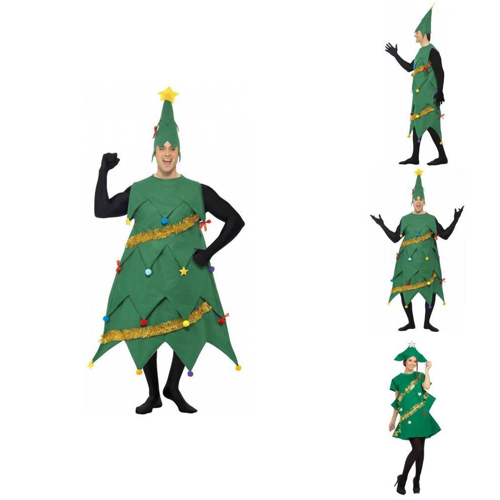Stylish Men's Women's Christmas Tree Skirt Cosplay Outfit For Holiday Parties
