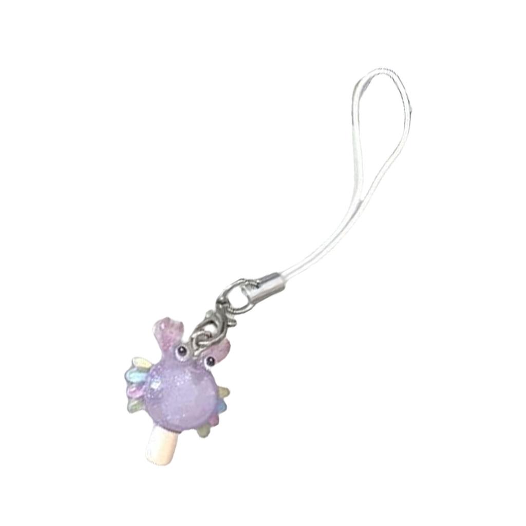 Sparkling Resin Ice Cream Keychain Cuteness Phone Strap Multifuntional Bag Charm for Women Fashion Phone Accessories